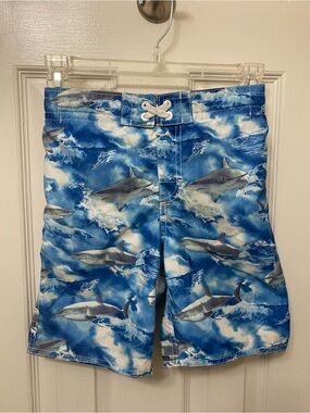 OLD NAVY Boys’ Shark Swim Shorts, Size 8/M